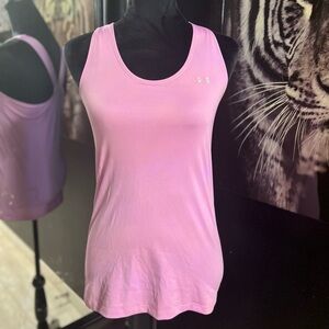 🔥3 for $25🔥 🩷PINK UNDER ARMOUR RACERBACK TOP WITH BUILT IN BRA SZ SM